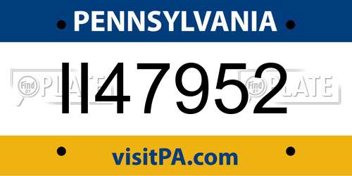 II47952 Pennsylvania License Plate