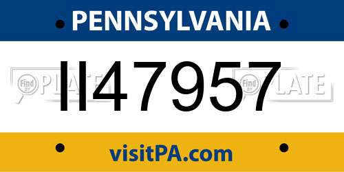II47957 Pennsylvania License Plate