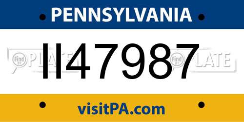 II47987 Pennsylvania License Plate