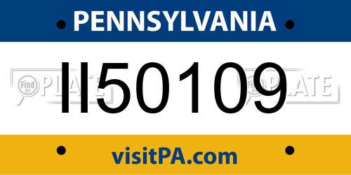 II50109 Pennsylvania License Plate