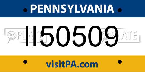 II50509 Pennsylvania License Plate