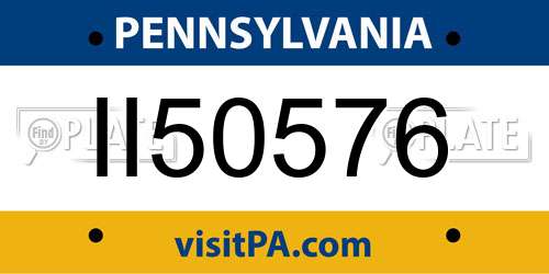 II50576 Pennsylvania License Plate