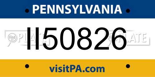 II50826 Pennsylvania License Plate