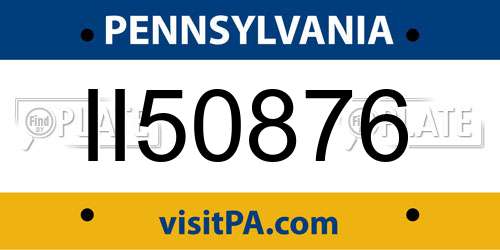 II50876 Pennsylvania License Plate