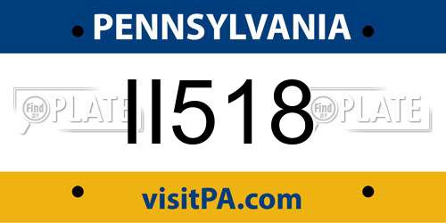 II518 Pennsylvania License Plate