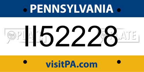 II52228 Pennsylvania License Plate