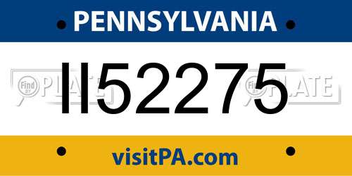 II52275 Pennsylvania License Plate