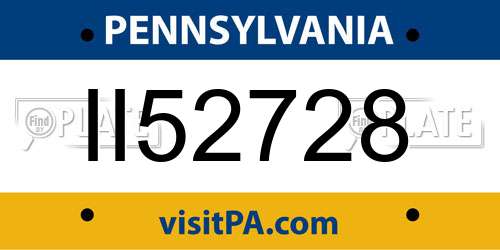 II52728 Pennsylvania License Plate