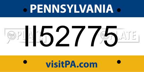 II52775 Pennsylvania License Plate