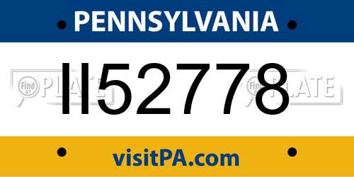 II52778 Pennsylvania License Plate