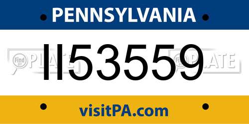 II53559 Pennsylvania License Plate