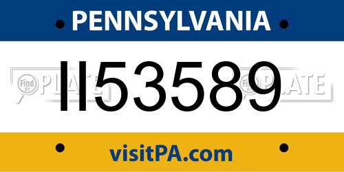 II53589 Pennsylvania License Plate