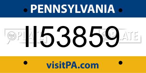 II53859 Pennsylvania License Plate