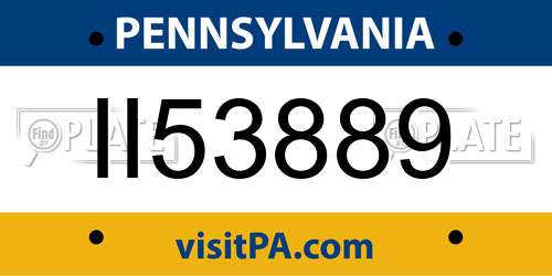 II53889 Pennsylvania License Plate