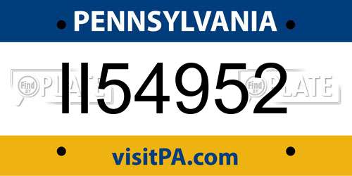 II54952 Pennsylvania License Plate