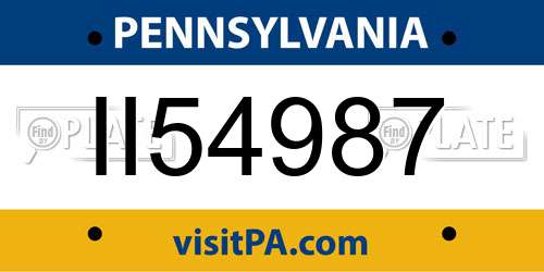 II54987 Pennsylvania License Plate
