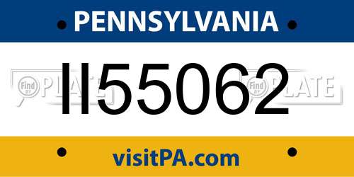 II55062 Pennsylvania License Plate
