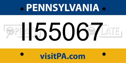 II55067 Pennsylvania License Plate