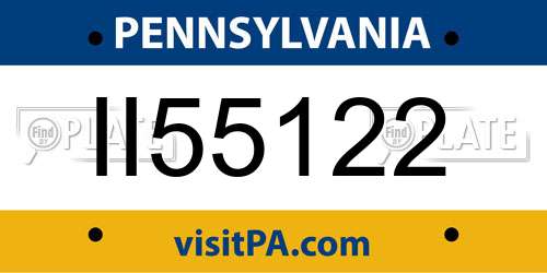 II55122 Pennsylvania License Plate