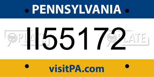 II55172 Pennsylvania License Plate