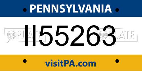 II55263 Pennsylvania License Plate