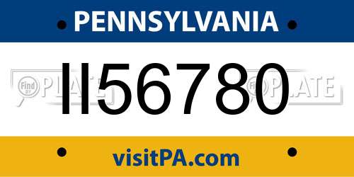 II56780 Pennsylvania License Plate