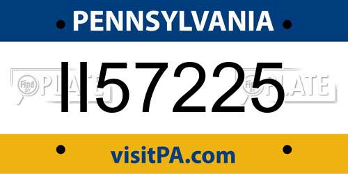 II57225 Pennsylvania License Plate