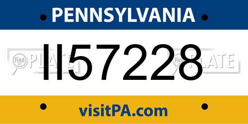 II57228 Pennsylvania License Plate