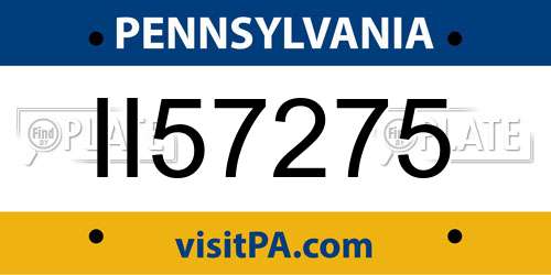 II57275 Pennsylvania License Plate