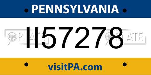 II57278 Pennsylvania License Plate