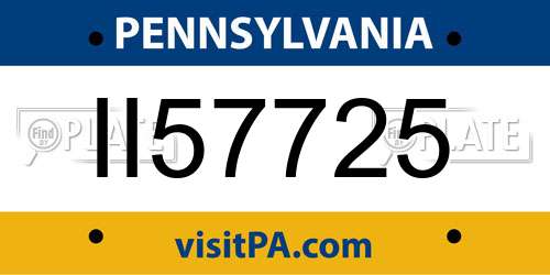 II57725 Pennsylvania License Plate