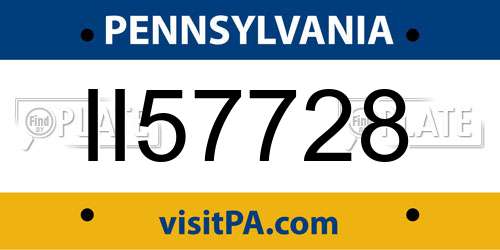 II57728 Pennsylvania License Plate