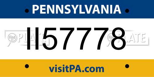 II57778 Pennsylvania License Plate