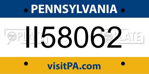 II58062 Pennsylvania License Plate