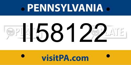 II58122 Pennsylvania License Plate