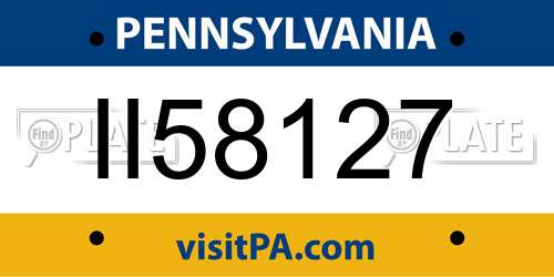 II58127 Pennsylvania License Plate