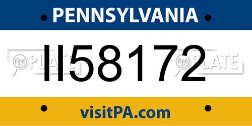 II58172 Pennsylvania License Plate