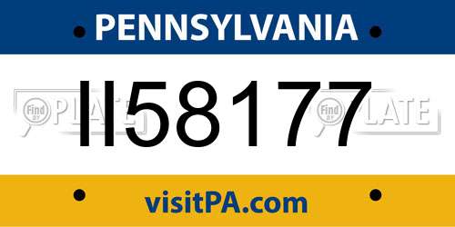 II58177 Pennsylvania License Plate