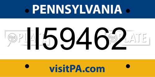 II59462 Pennsylvania License Plate