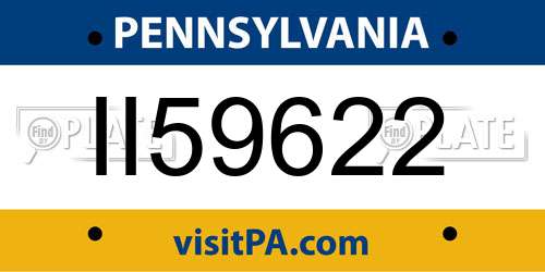 II59622 Pennsylvania License Plate