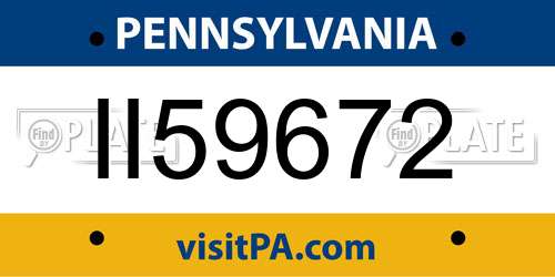 II59672 Pennsylvania License Plate