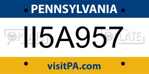 II5A957 Pennsylvania License Plate