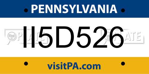 II5D526 Pennsylvania License Plate
