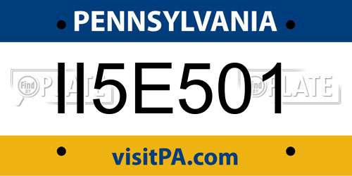 II5E501 Pennsylvania License Plate