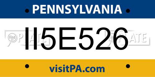 II5E526 Pennsylvania License Plate
