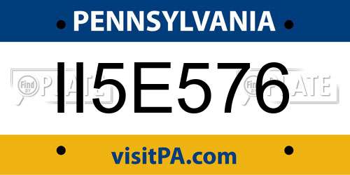 II5E576 Pennsylvania License Plate