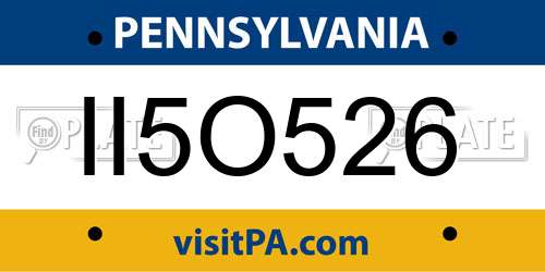 II5O526 Pennsylvania License Plate