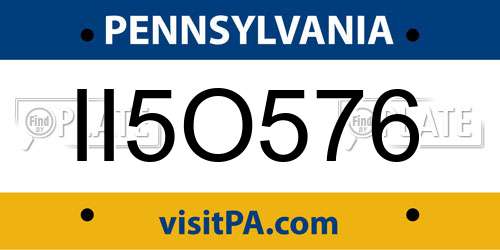 II5O576 Pennsylvania License Plate