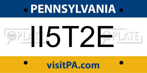 II5T2E Pennsylvania License Plate