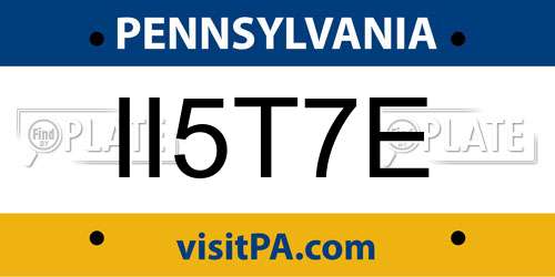 II5T7E Pennsylvania License Plate